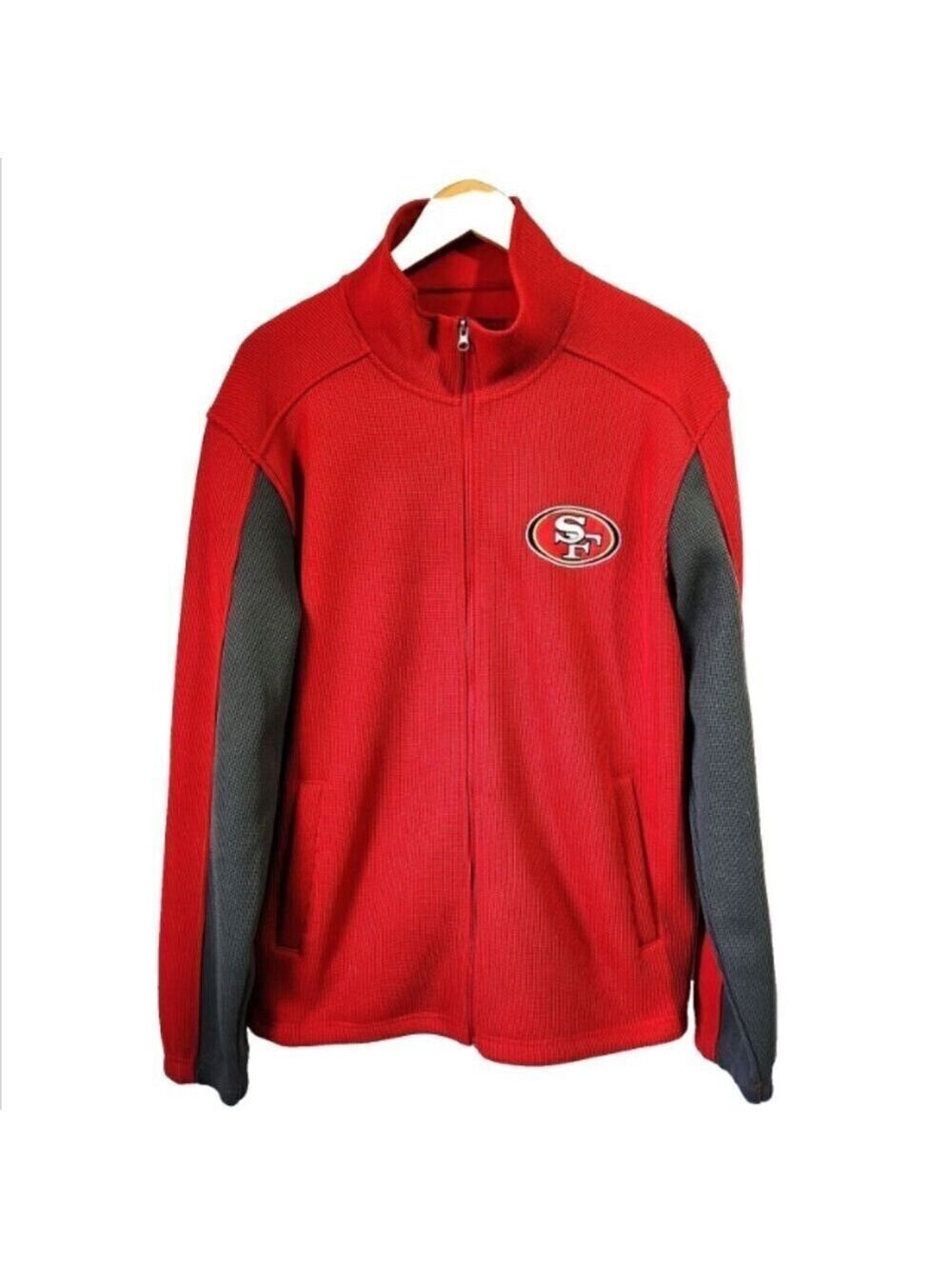 NFL San Francisco 49ers Mens Size Large Full Zip Knit Track Jacket